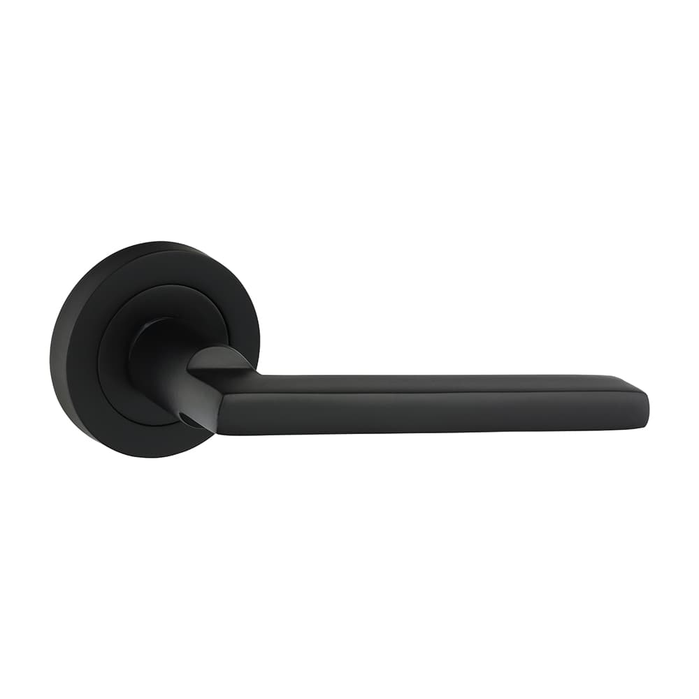 Timco Radmore Lever On Rose Handles - Matt Black Blister Pack 1 200942