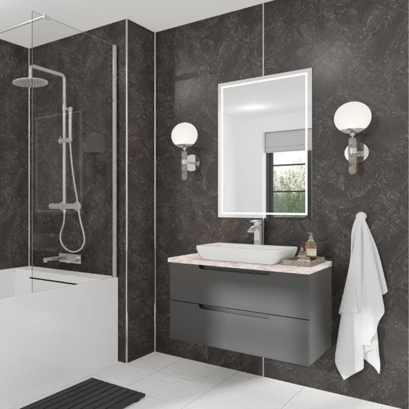 Laminate Wall Panel Square Edge - 900mm x 2420mm x 11mm Nero Marble