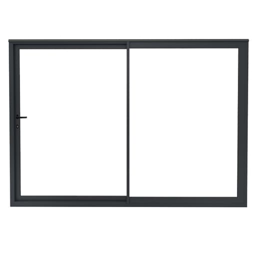 Aston Black Aluminium Sliding Door Frame, Size: 25x3500x2200mm