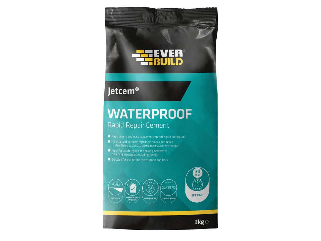 Everbuild Sika Jetcem Waterproofing Rapid Set Cement (Single 3kg Pack) 620436