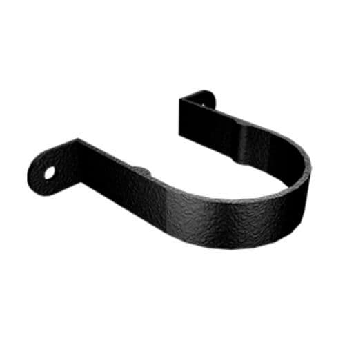 Cast Aluminium Round Downpipe Clip - 76mm x 30mm Black (9005 Leatherette)