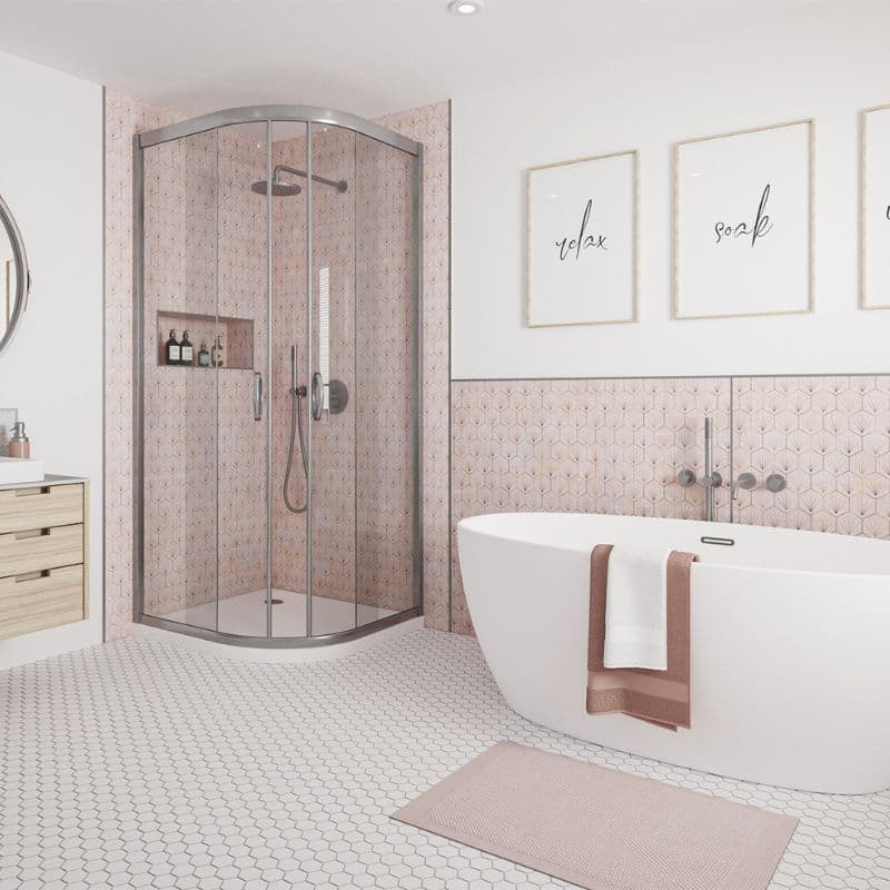 Wetwall Bathroom Wall Panel - 2440mm x 1200mm x 4mm - Stella Rosa