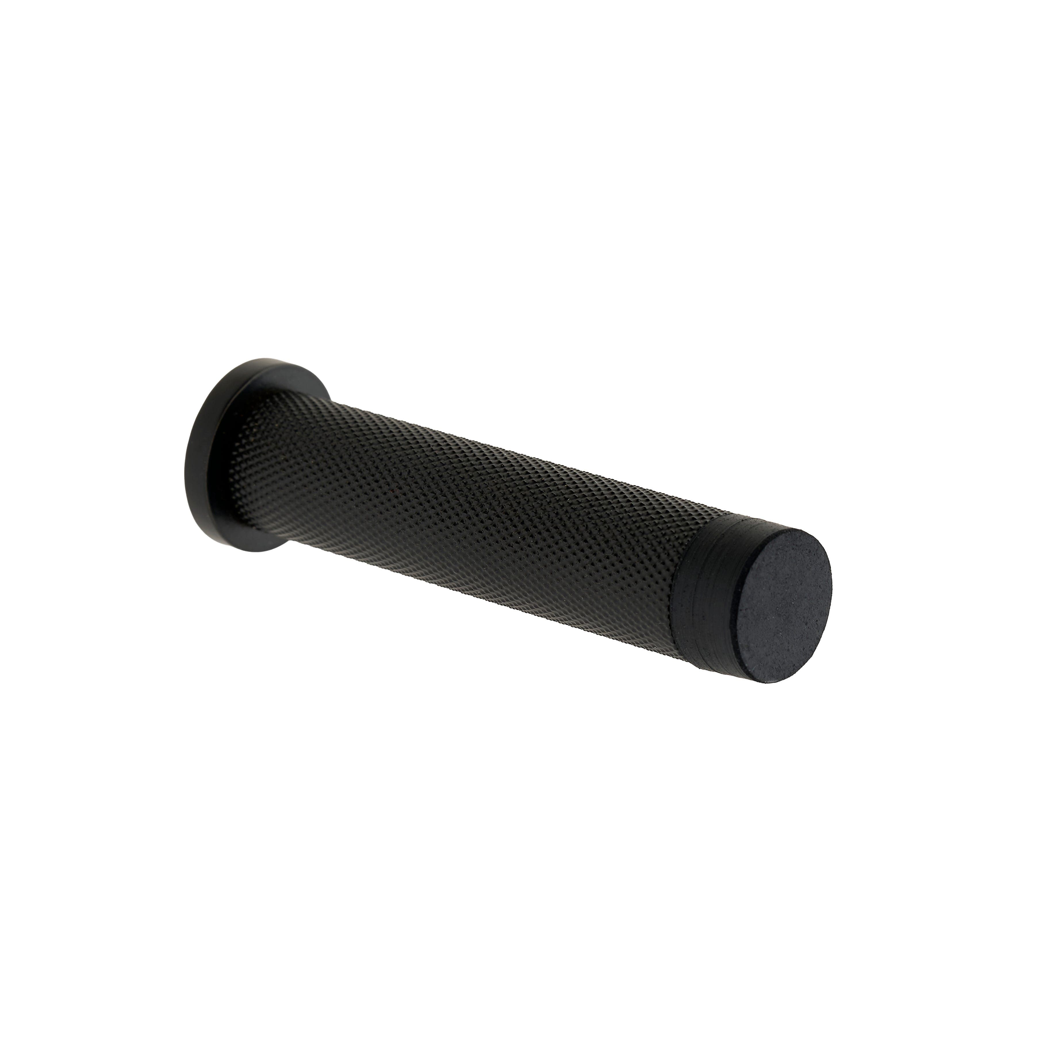 Door Stop - Kensington Knurled Projection - 75mm - Matte Black - Hardware Solutions