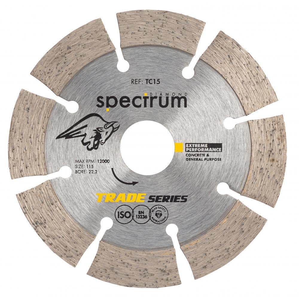 Ox Tools TC15-115/22 Spectrum Trade 15Mm General Purpose Diamond Blade - 115/22Mm EA