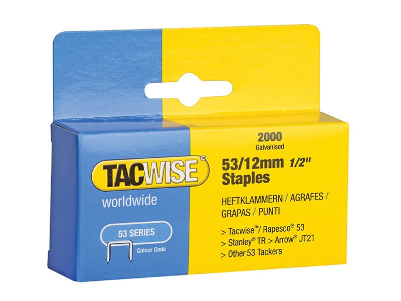 Tacwise 0337 53 Light-Duty Staples 12Mm (Type Jt21 A) (Pack 2000)
