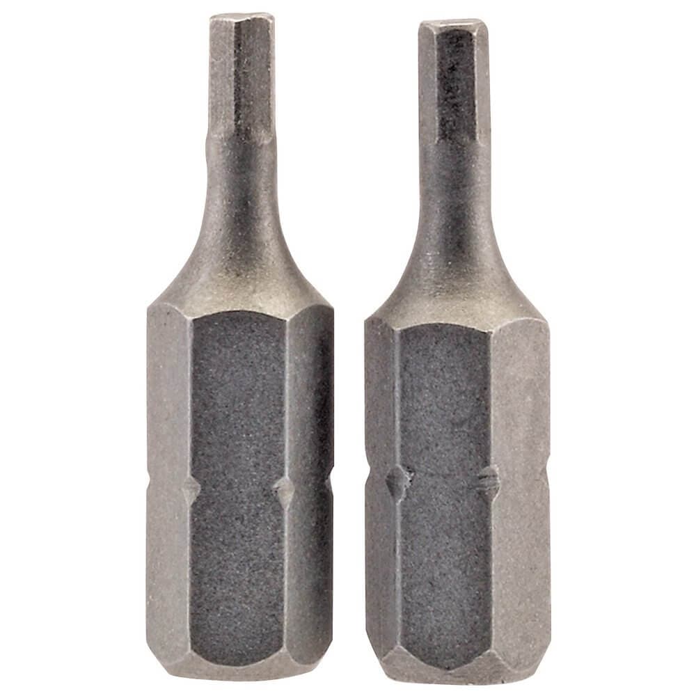 Draper 63961 Hexagonal Insert Bit 2.5Mm 1/4in Hex 25Mm Long (Pack Of 2) per pack