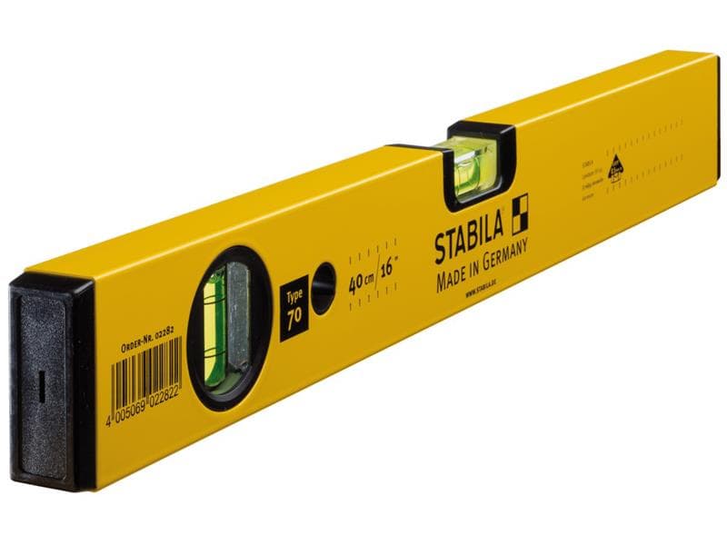 Stabila 02282 70-40 Single Plumb Spirit Level 2 Vial 40Cm