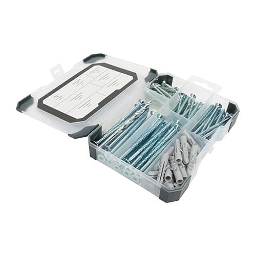 Timco TRAY240 Mixed Tray - Screws Plug & Drill Bit - Zinc 251Pcs Tray 251