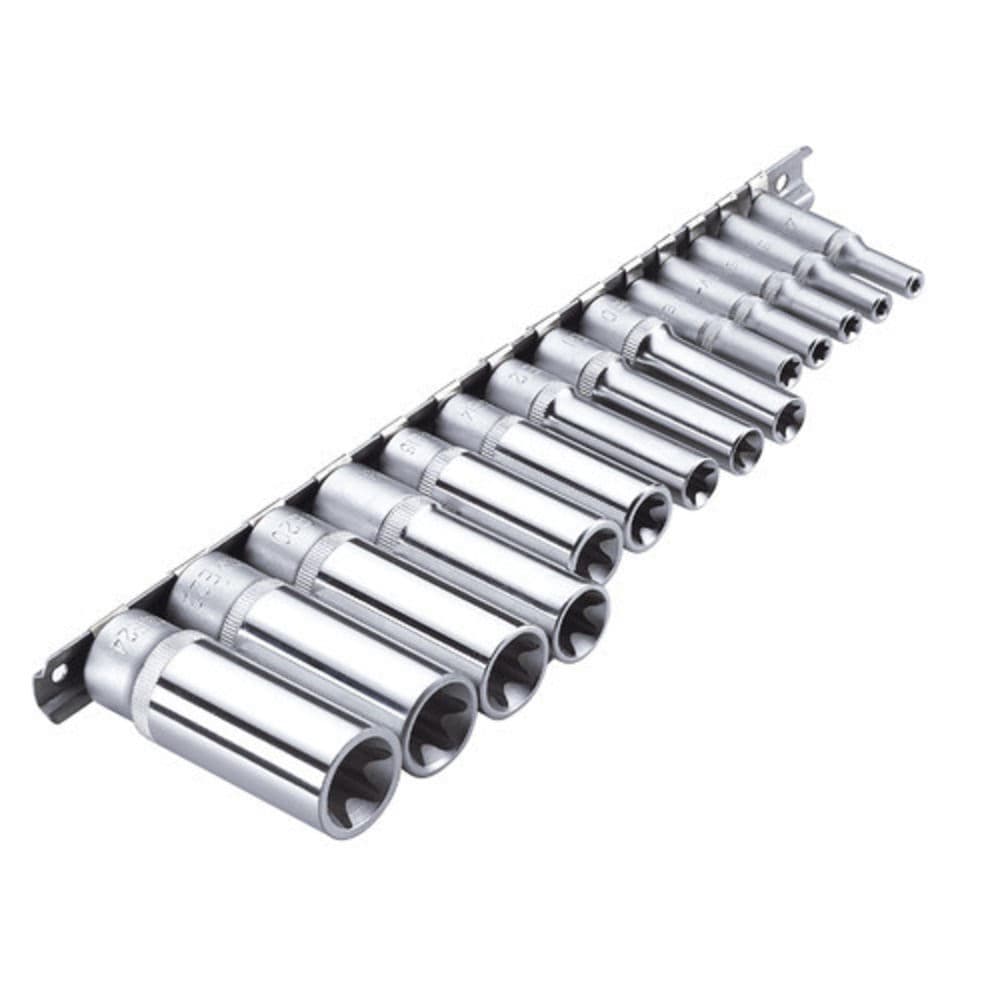 Clarke 1700592 Pro192 14 Piece 1/4 3/8 & 1/2 Drive Torx Deep Socket Set