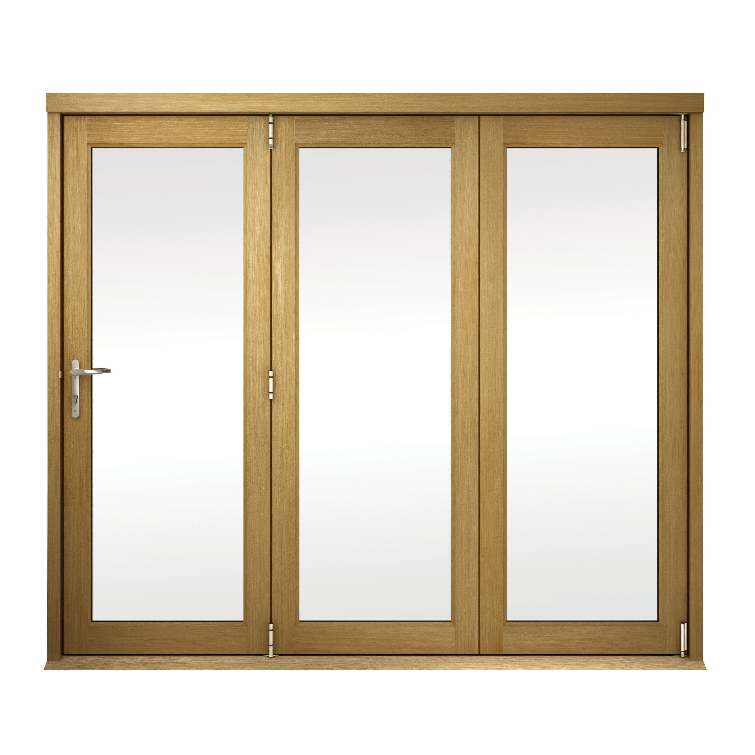 External Unfinished Oak Veneered Slimline Bifold Door Set 1800 x 54mm