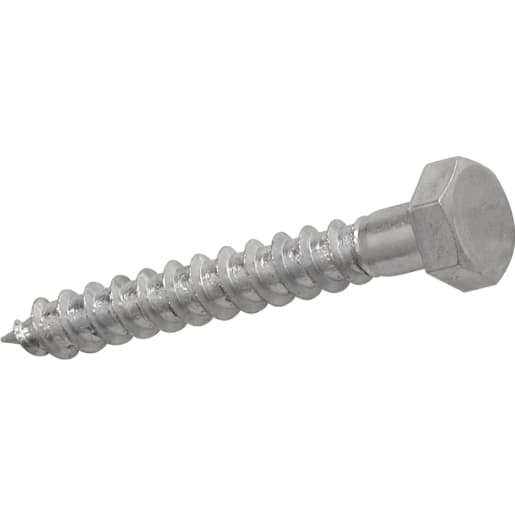 4Trade M10 x 130mm Coach Screw Bright Zinc Plated Qty 5