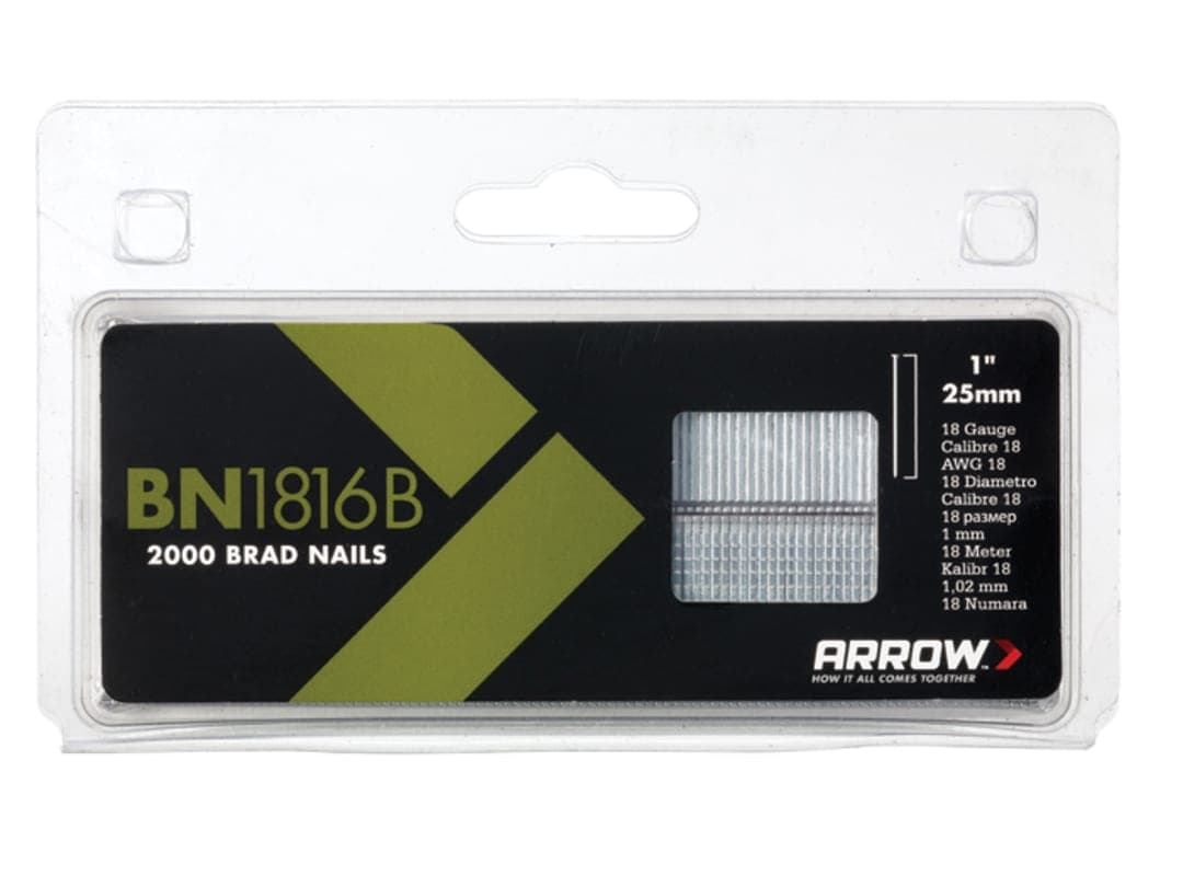 Arrow BN1816B Brad Nails 25mm Brown Head (Pack 2000) ABN1816B