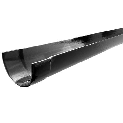 Hargreaves Premier Cast Iron Deep Half Round Gutter - 125mm x 1829mm Black