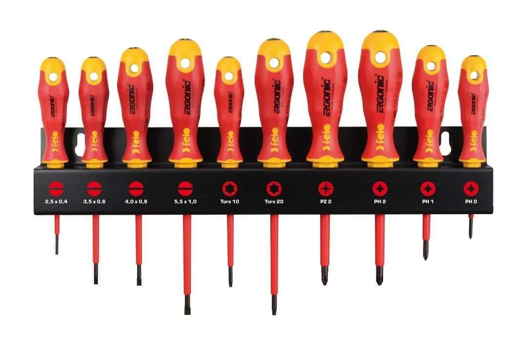 Felo FE41491093 Sd Ergonic Vde Set Xl Rack 10-Pcs. Sl/Ph/Pz/Torx®