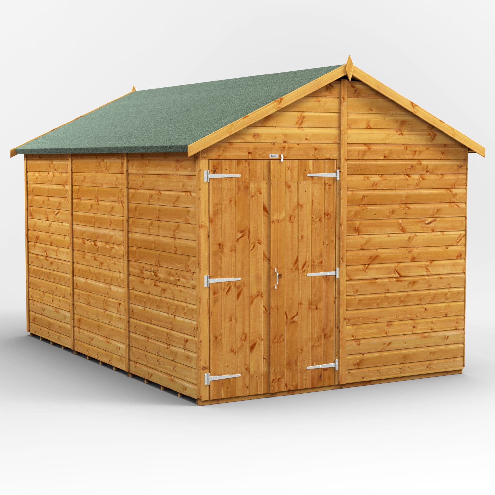 Powersheds 12 x 8 Power Windowless Apex Double Doors