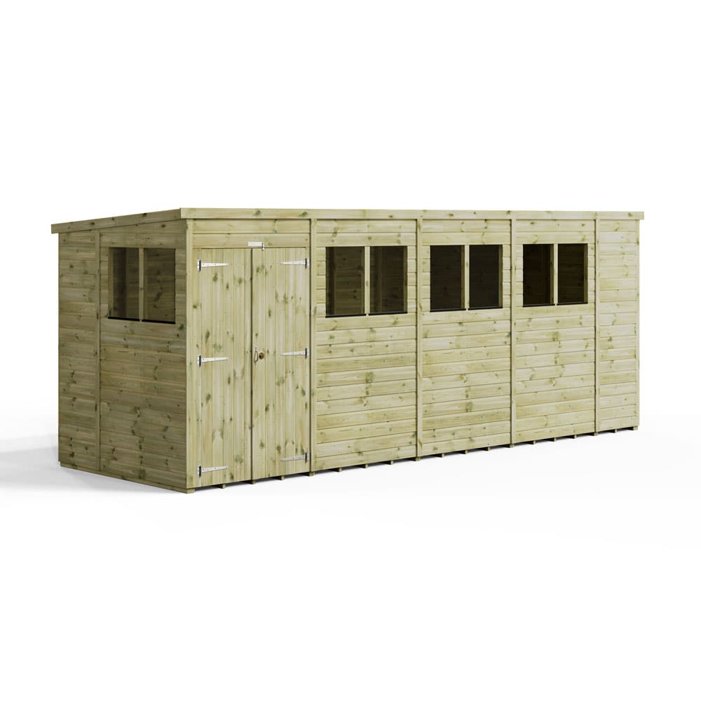 Powersheds 18x6 Premium Powersheds Pent Double Doors