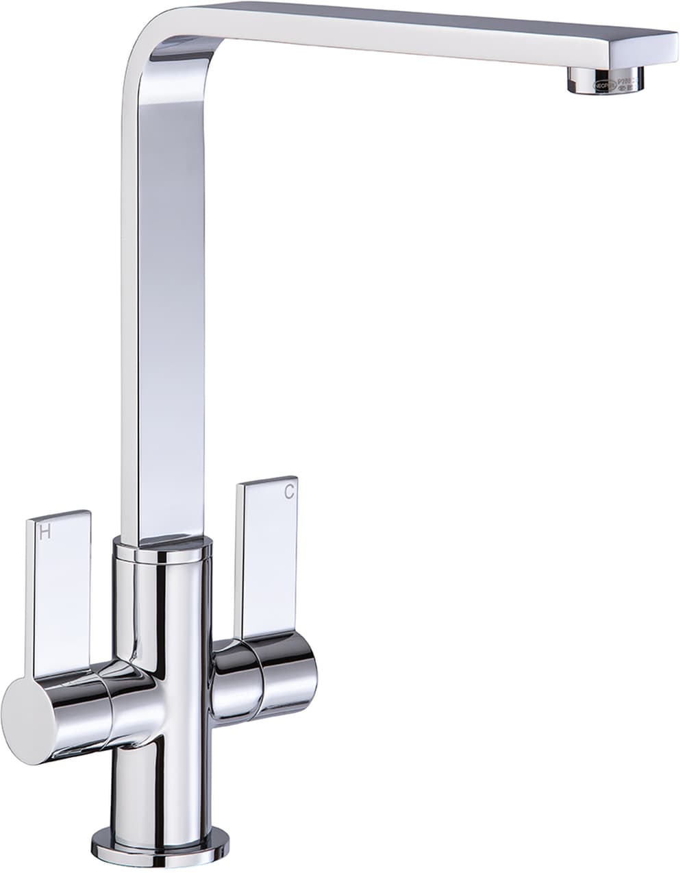 Abode Chrome Brass Quantic Dual Lever Flexible Monobloc Tap AT2070, 118x306x48mm