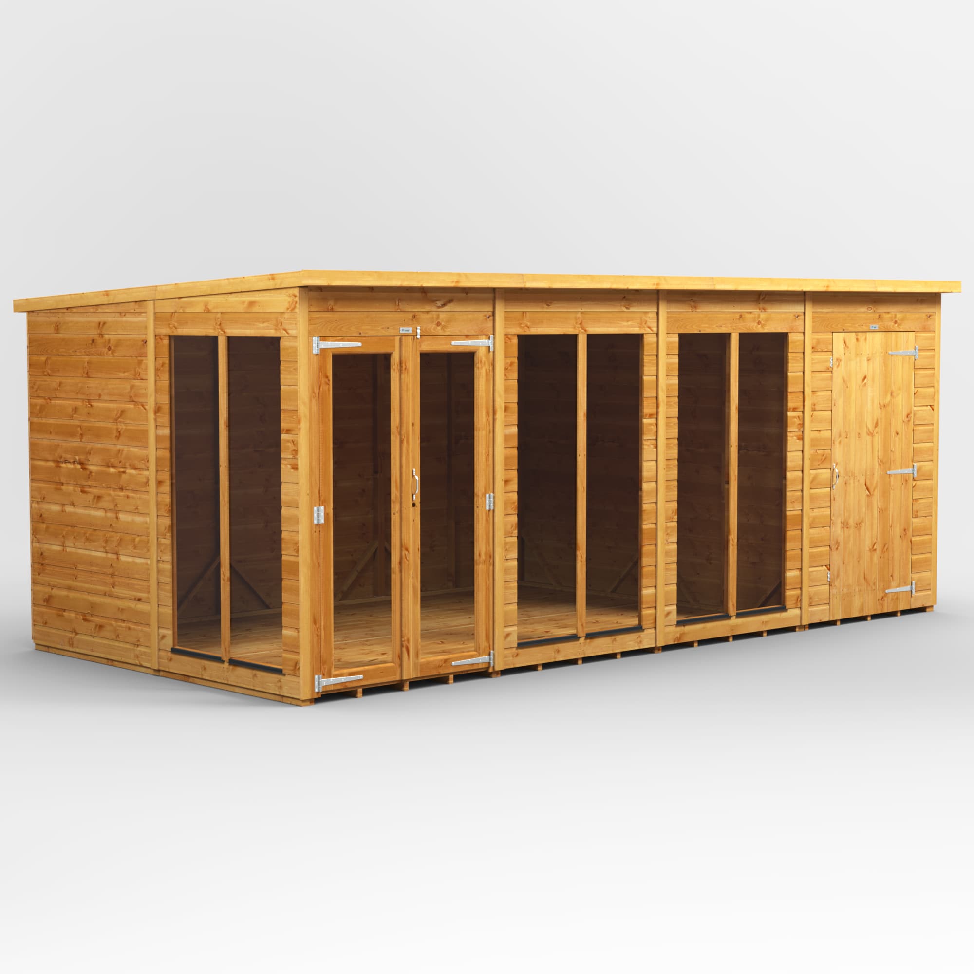 Powersheds 16 x 8 Power Pent Summerhouse With 4ft Side Store