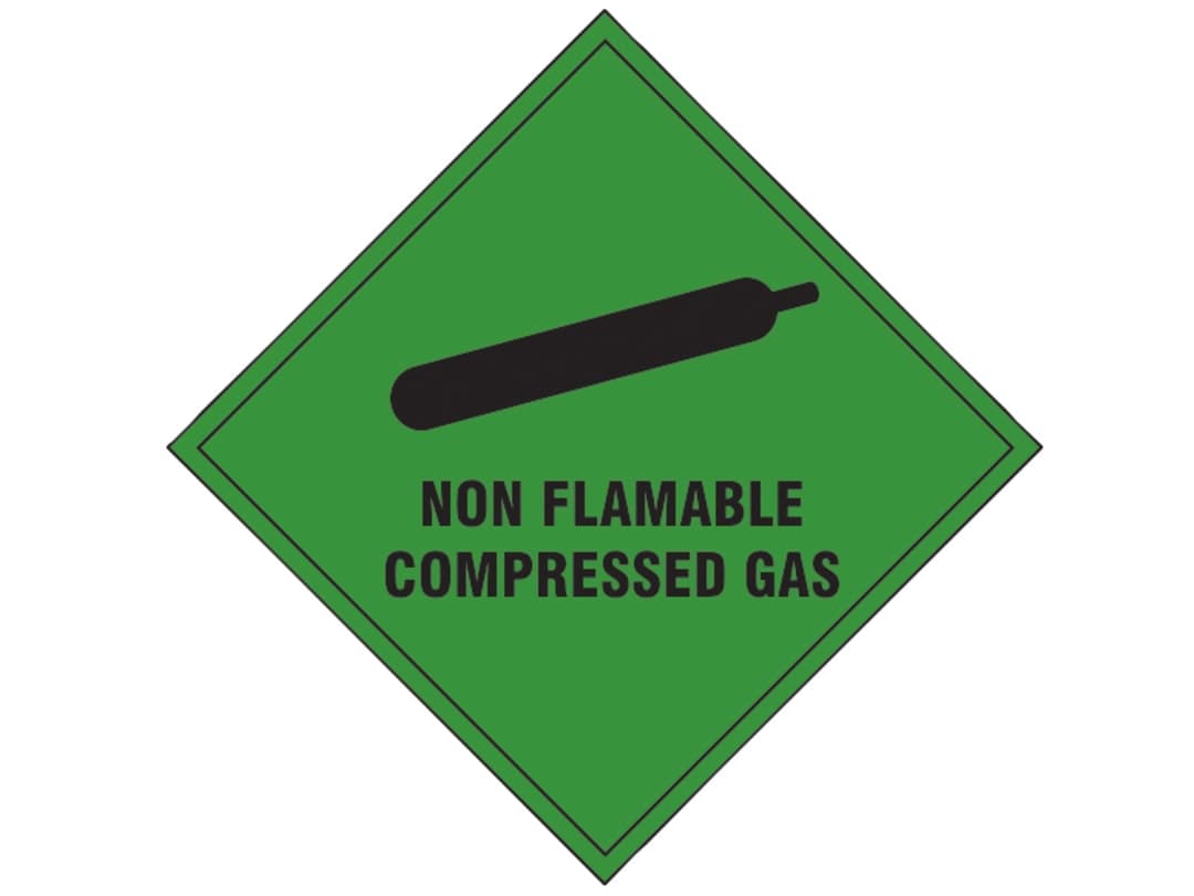 Scan Non Flammable Compressed Gas - Self Adhesive Vinyl Sign 100 x 100mm 1870S
