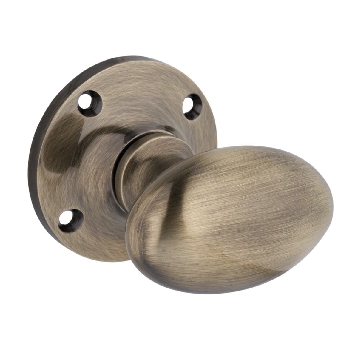 Oval Mortice Door Knob - Antique Brass - Pair - Internal - Designer Levers
