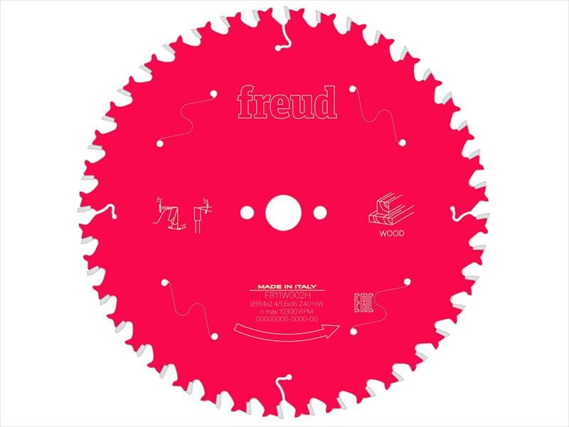 Freud F03FS09704 Wood Circular Saw Blade 184 X 16 X 2.4/1.6Mm X 40T