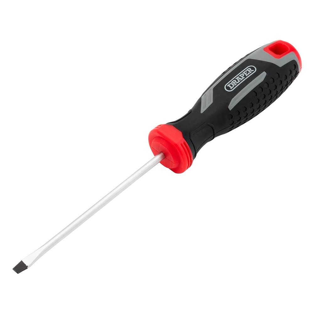 Draper Slotted Soft Grip Screwdriver Sl4 X 100Mm Pk 1 13386