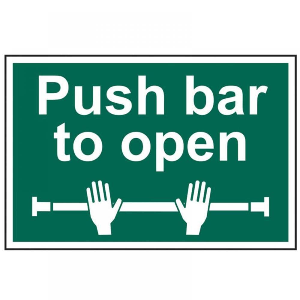 Scan 1523 Push Bar To Open - Pvc Sign 300 X 200Mm
