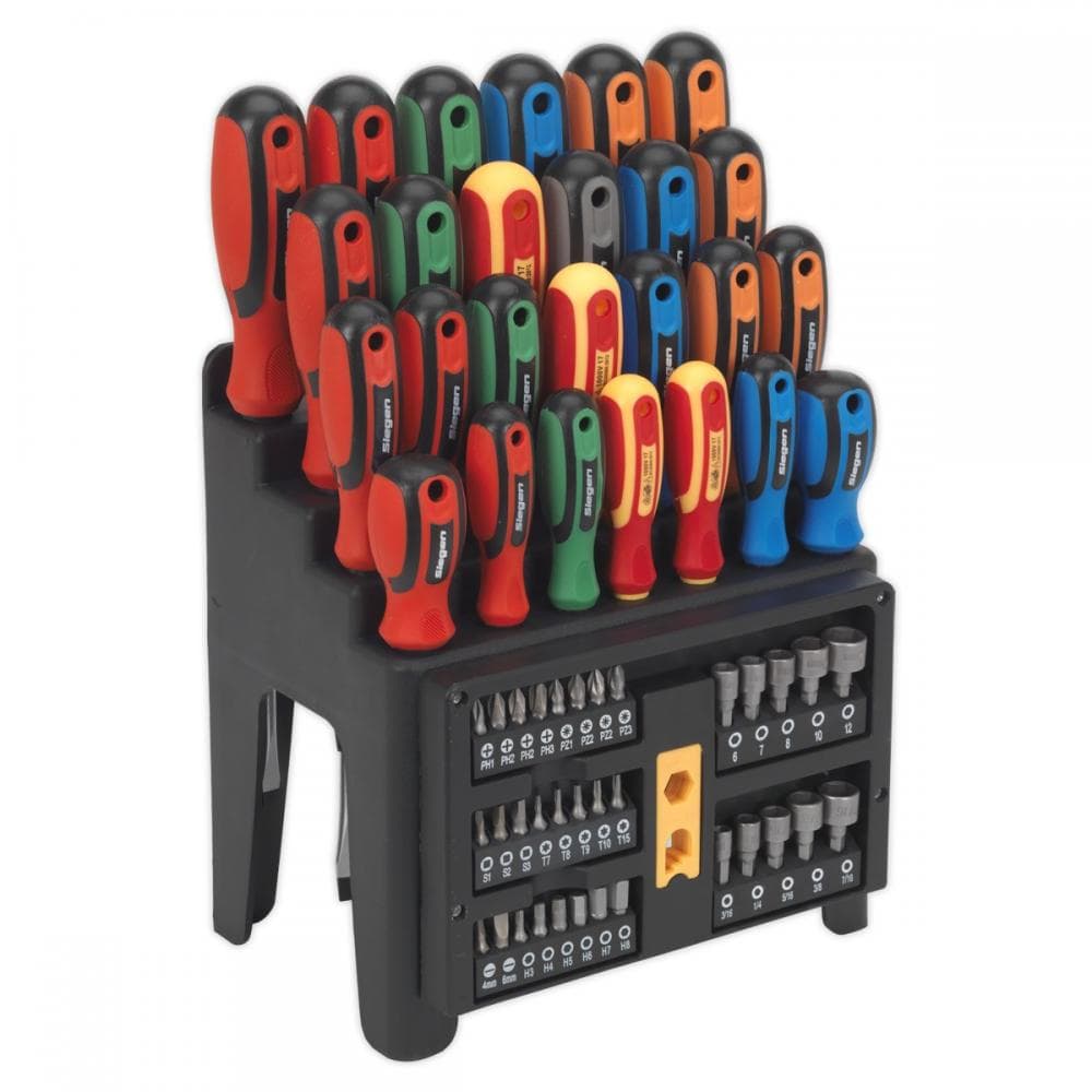 Sealey S01152 Screwdriver Bit & Nut Driver Set 61Pc