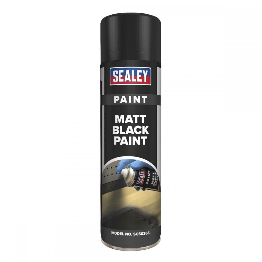 Sealey SCS026S Black Matt Paint 500Ml