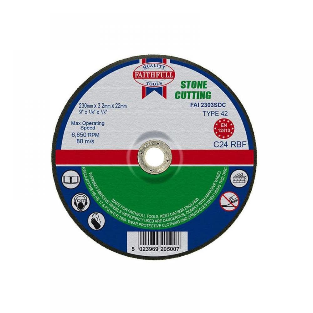 Faithfull Depressed Centre Stone Cutting Disc 230 X 3.2 X 22.23Mm