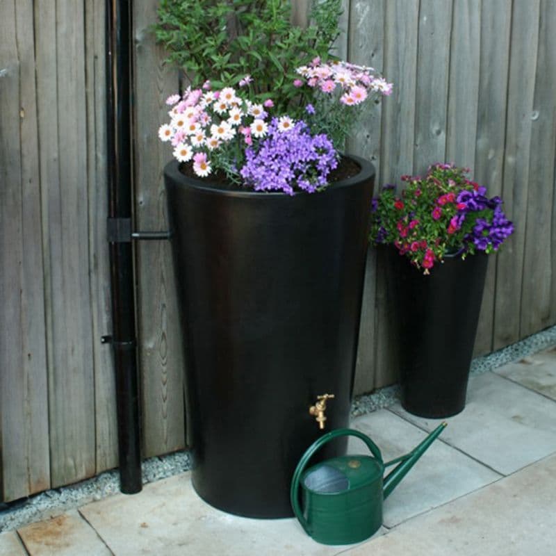 Medium 180L Garden Planter Water Butt Black Original Organics