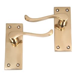 4trade Victorian Scroll Lever Latch Handle Brass