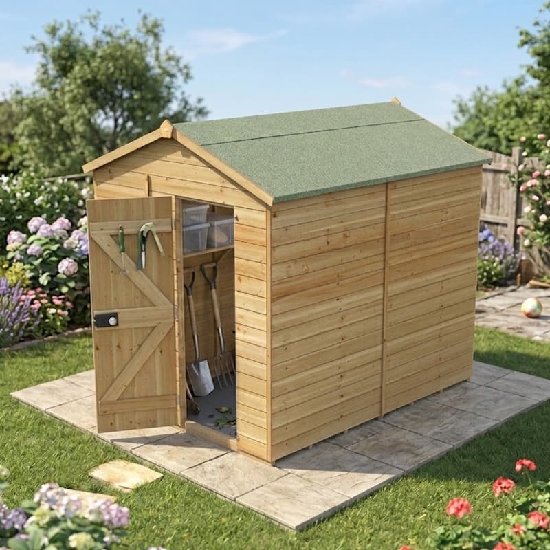 8' x 6' Forest Timberdale 25yr Guarantee Tongue & Groove Pressure Treated Windowless Apex Shed (2.46m x 2.03m)