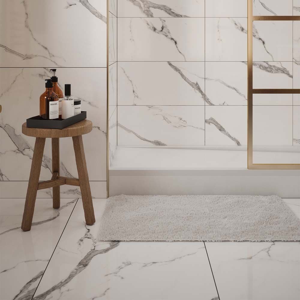 Hera Glazed Porcelain Marble Effect Tile 30x60cm