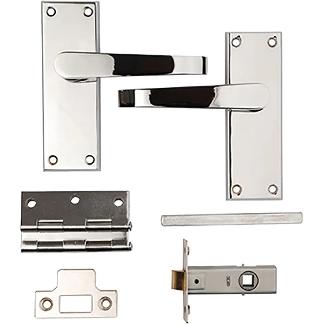 Victorian Latch Door Pack Polished Chrome Contract