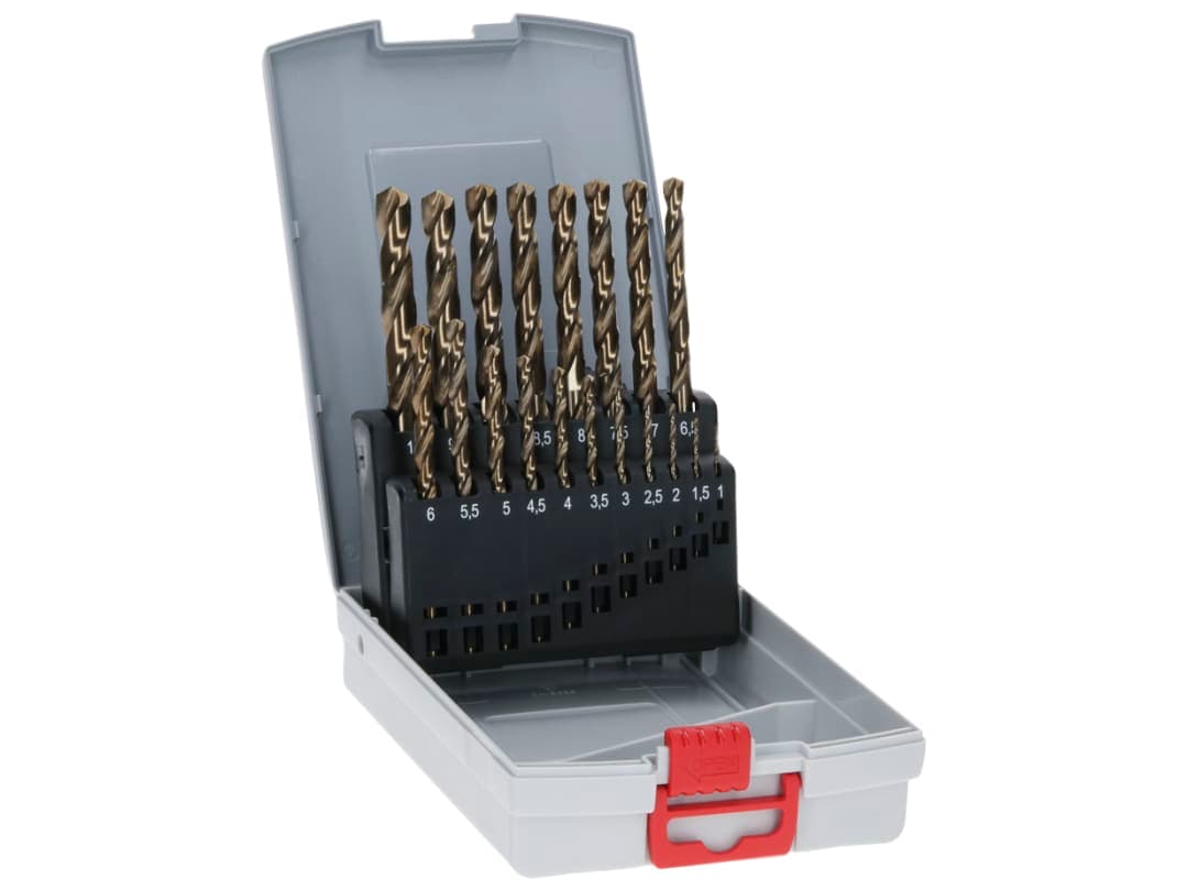 Bosch Powertool Accessories HSS-Cobalt ProBox Metal Drill Bit Set, 19 Piece 2608587014