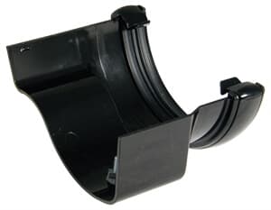 FloPlast PVC Half Round to Cast Iron Ogee Right Hand Gutter Adaptor - Black