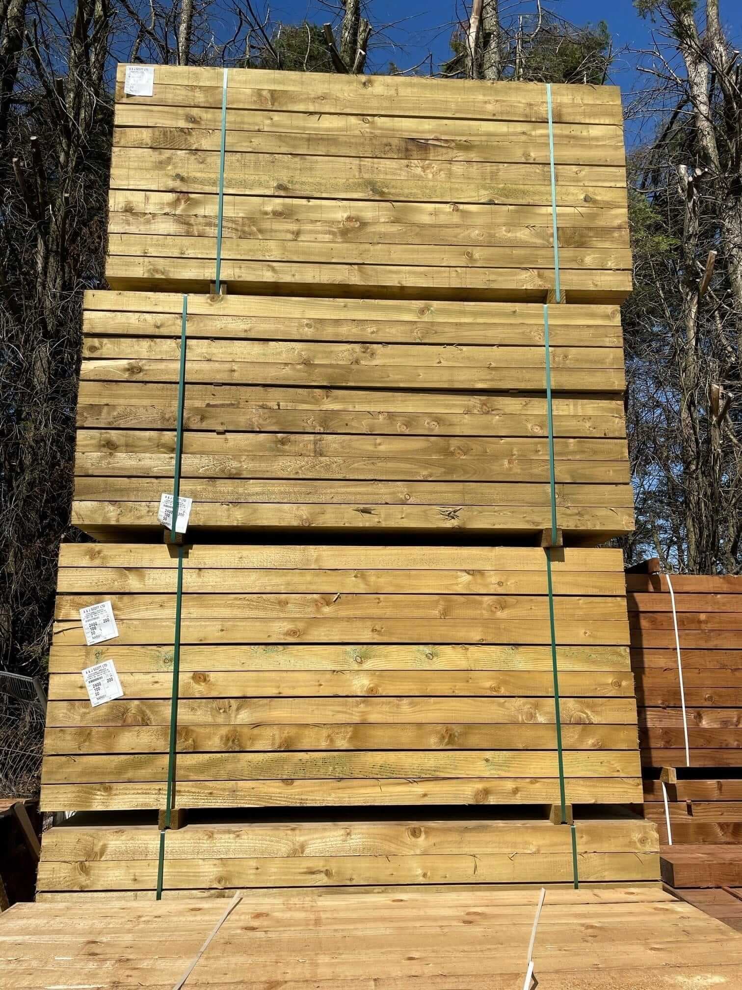 2.4m Green Treated Garden Sleeper 200 x 100mm