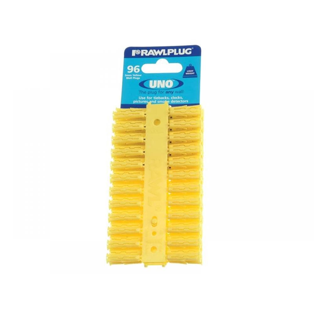 Rawlplug R-U1-YEL-96-C Yellow Uno® Plugs 5 X 24Mm (Card 96)