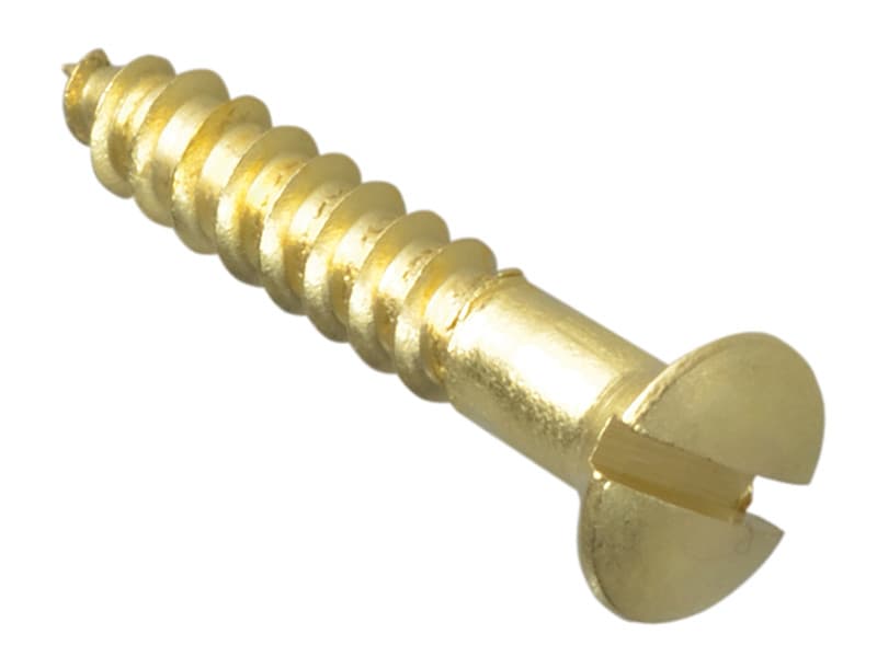 Forgefix FPCSK18BR Wood Screw Slotted Csk Brass 1In X 8 Forgepack 16