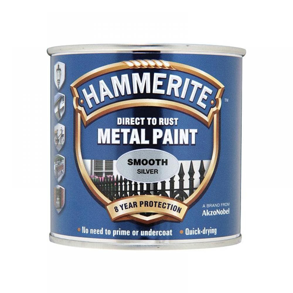 Hammerite 5092808 Direct To Rust Smooth Finish Metal Paint Silver 750Ml