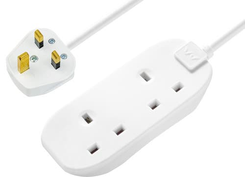 2 Skt 5M 13A Ext Lead White BTG5N-MP