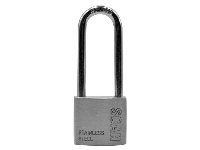 Scan ZB111-38L Stainless Steel Padlock 38Mm Long Shackle
