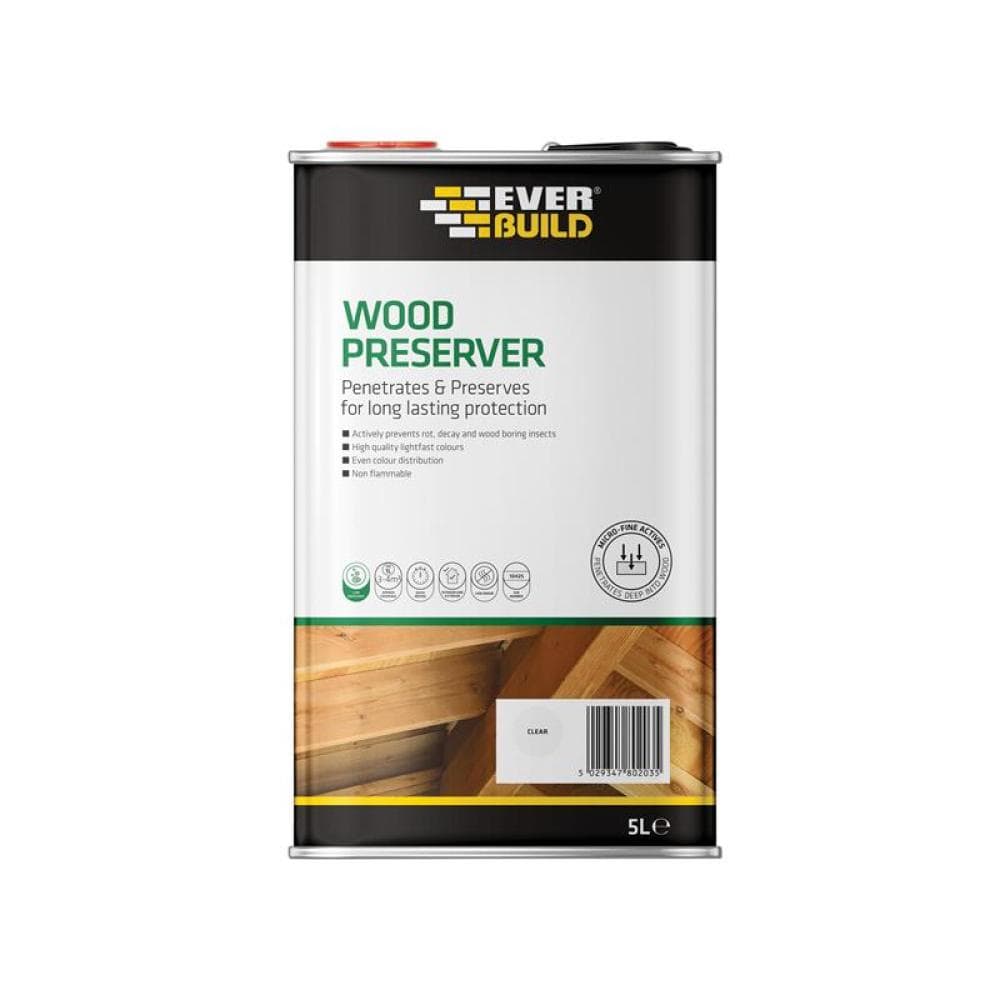 Everbuild Sika 482977 Wood Preserver Clear 5 Litre