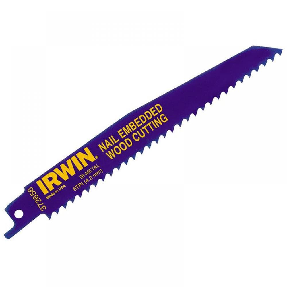 Irwin® 10504155 656R Sabre Saw Blade Nail Embedded Wood Cutting 150Mm Pack Of 5