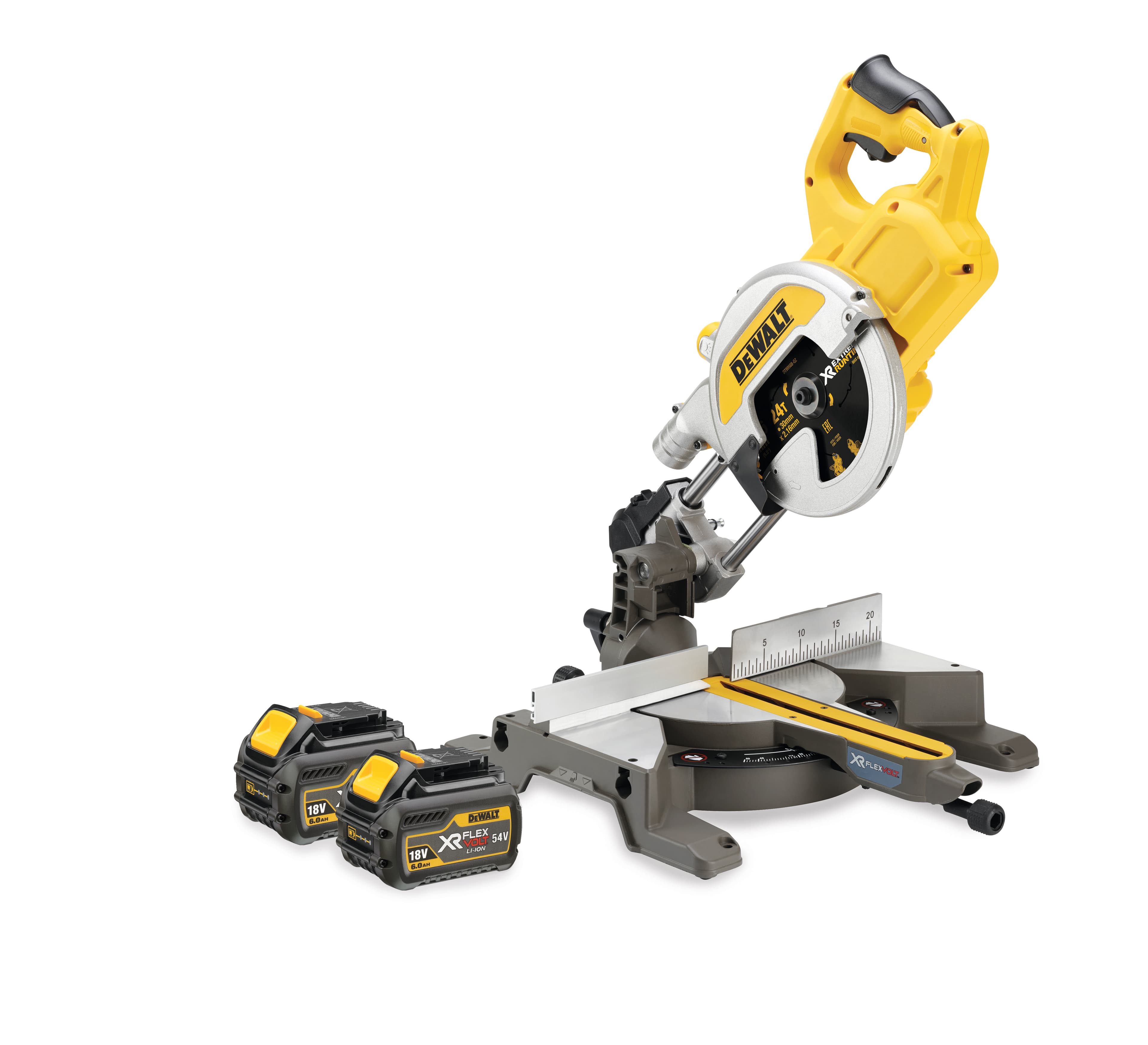 DeWalt DCS777T2 Mitre Saw Xr Flexvolt 54V Cordless 216mm (2 x 6.0AH Batteries)