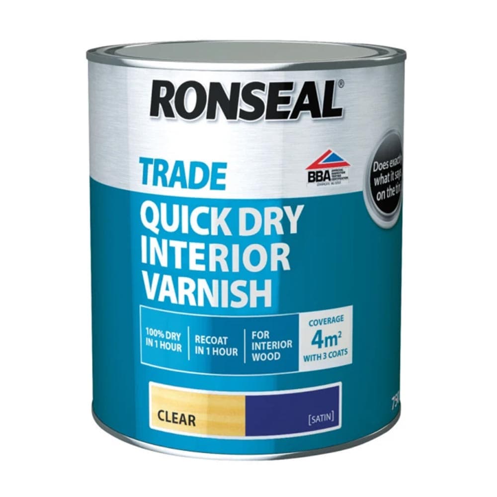 Ronseal Trade Interior Varnish Satin Clear 750ml