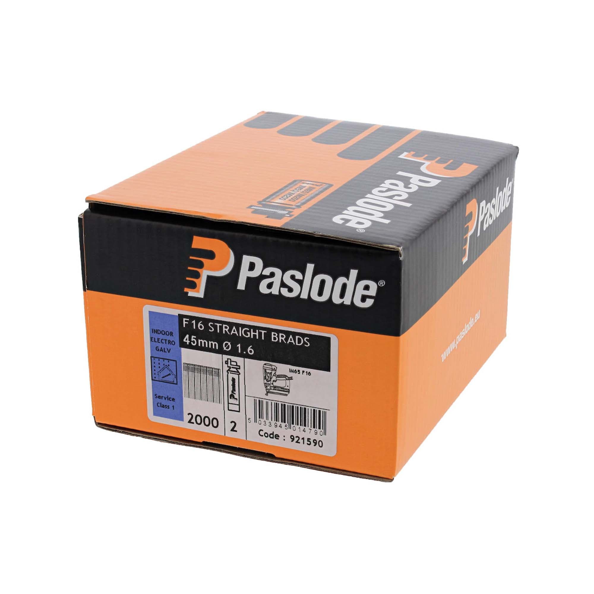 Paslode 921590 Galvanised Brad Fuel Pack F16 x 45mm