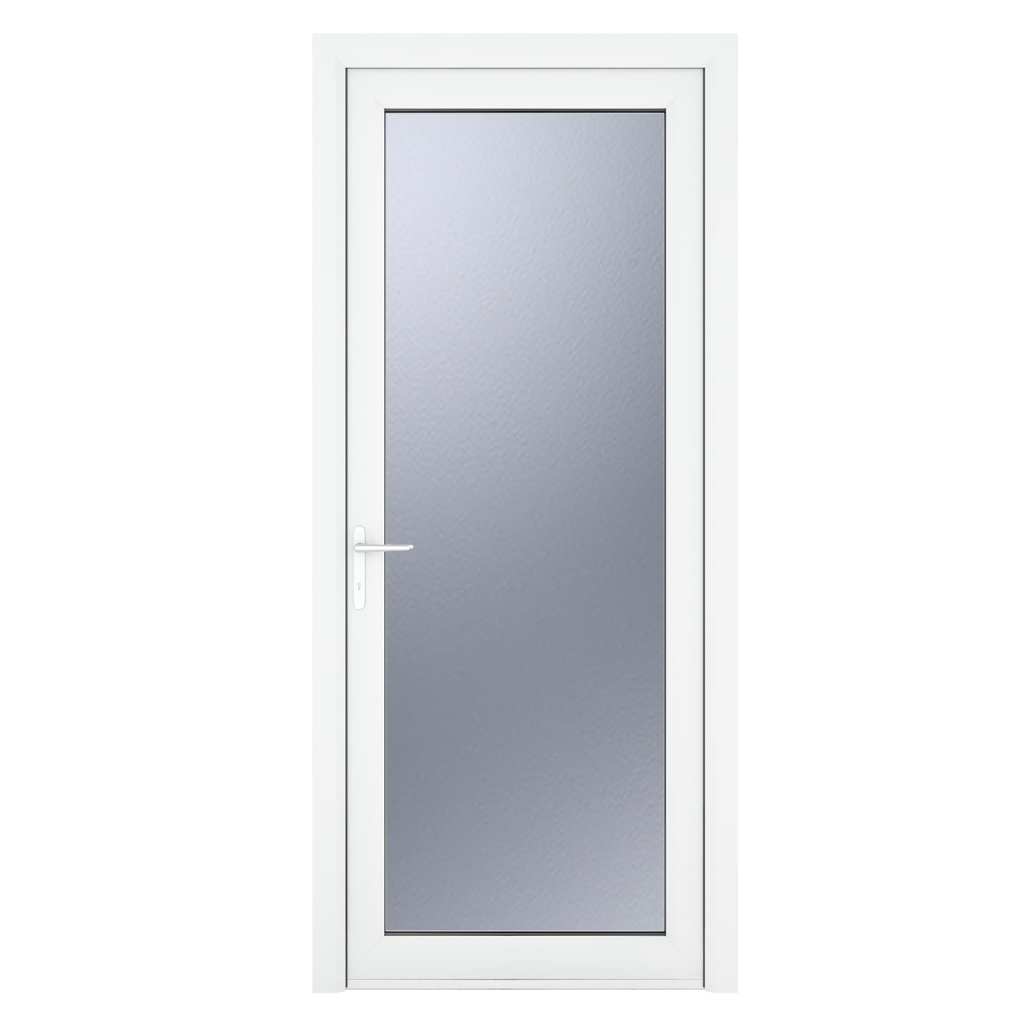 Crystal Single Door Full Glass Right Hand White Obscure 890 x 2090 x 70mm