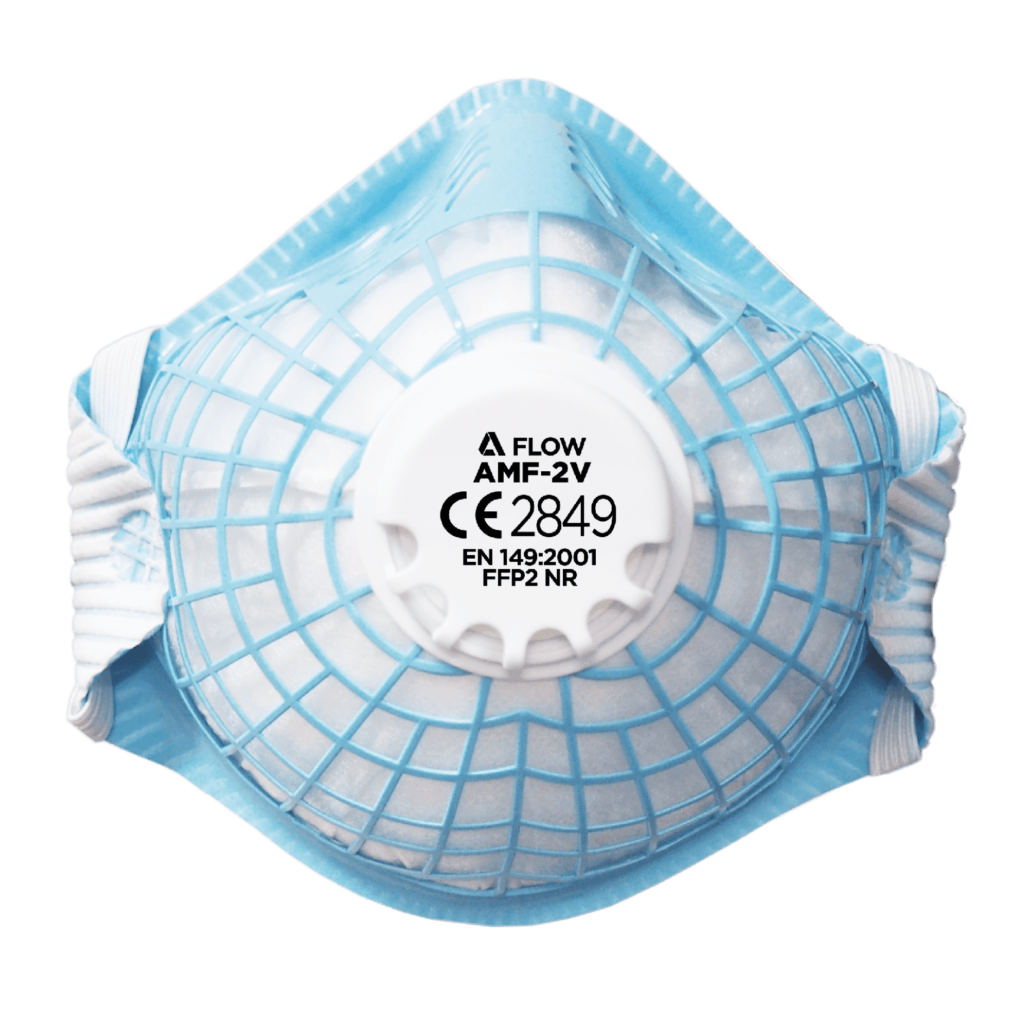SKYTEC Flow AMF-2V FFP2 Premium Moulded Valved Disposable Cup Shape Respirator Face Dust Mask (PACK of 10)